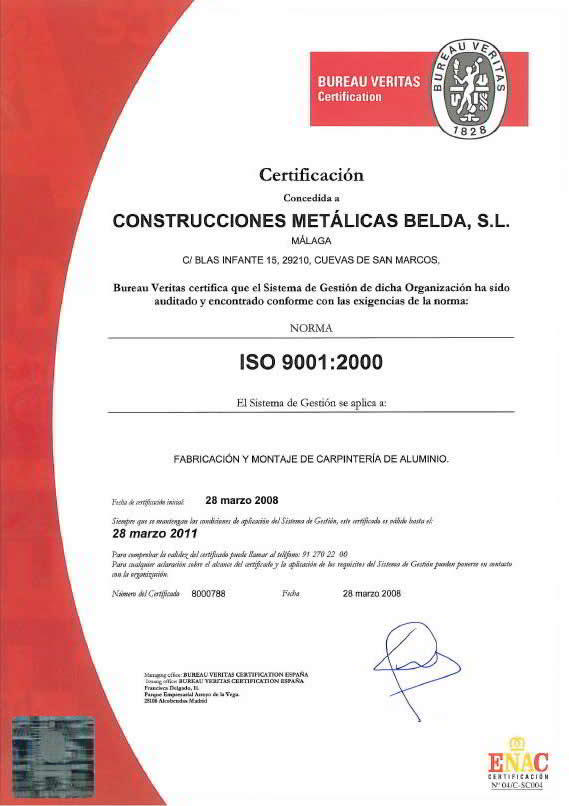 Certificado ISO90001